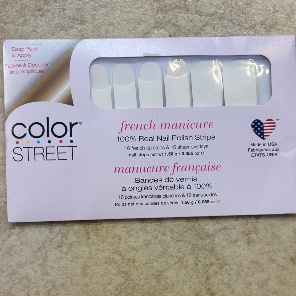 Color Street Meet Me in Paris French Manicure Nail Strips - Classic White